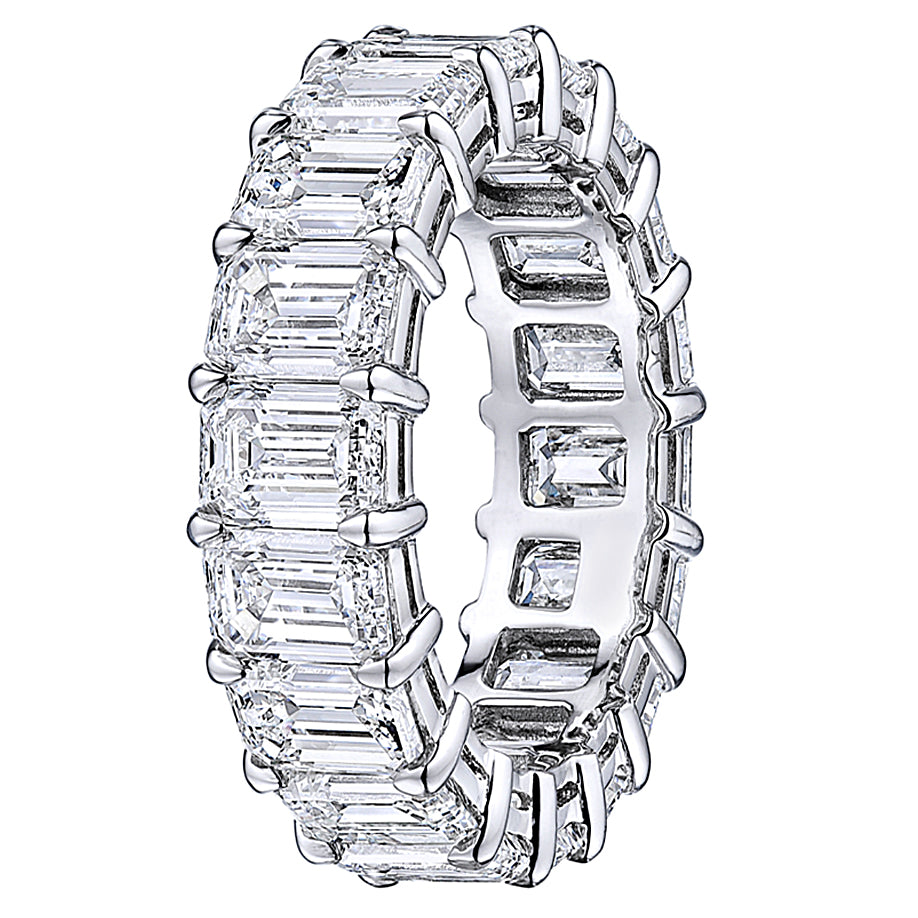 Carat Emerald Cut Diamond Eternity Wedding Band, 18k