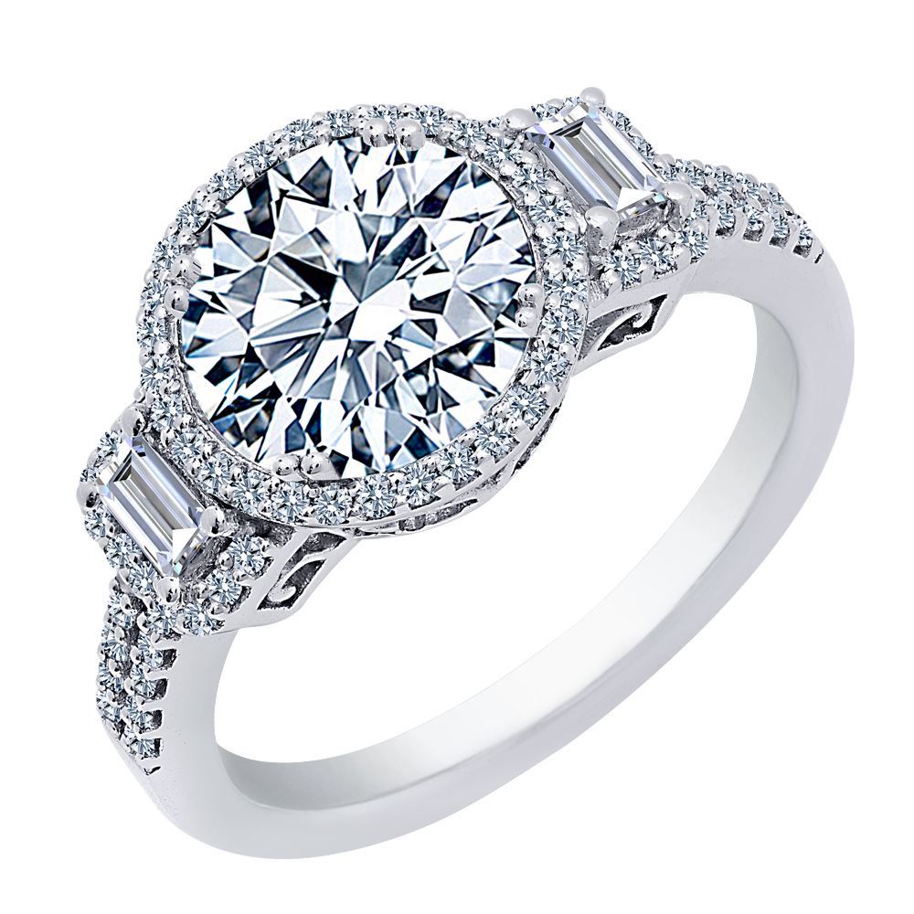 Carat Round Brilliant Cut Diamond Halo Engagement Ring