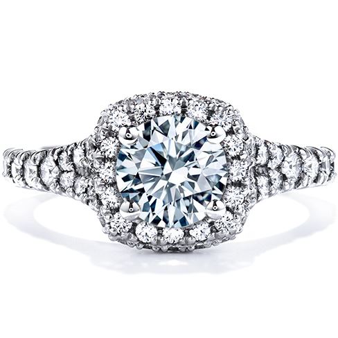 Carat Center Round Brilliant Cut Diamond Halo Engagement Ring