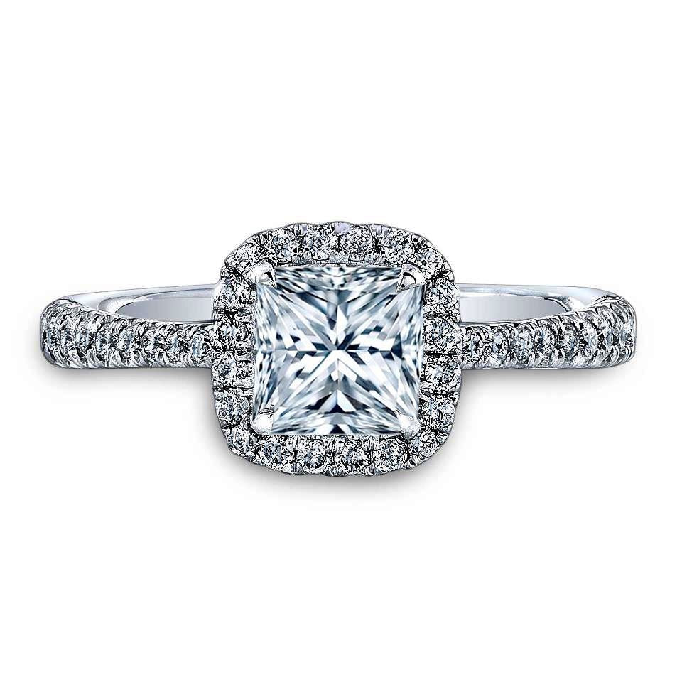 CARAT PRINCESS CUT DIAMOND HALO ENGAGEMENT RING – Beverly