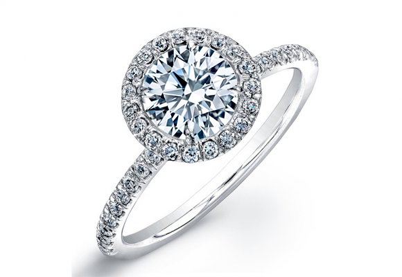Carat Round Brilliant Cut Diamond Halo Engagement Ring