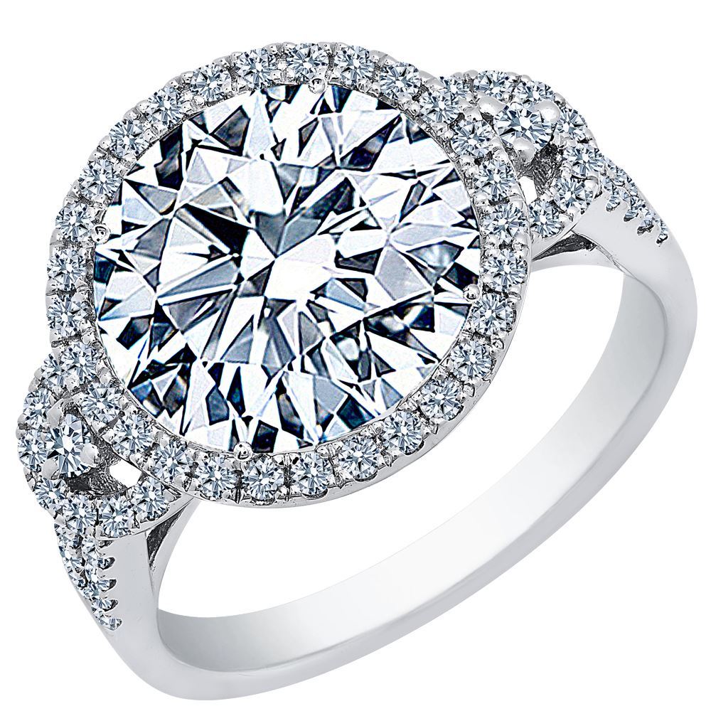 Carat Round Brilliant Cut Diamond Halo Engagement Ring