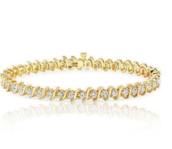 2 carat diamond tennis bracelet yellow gold Clearance
